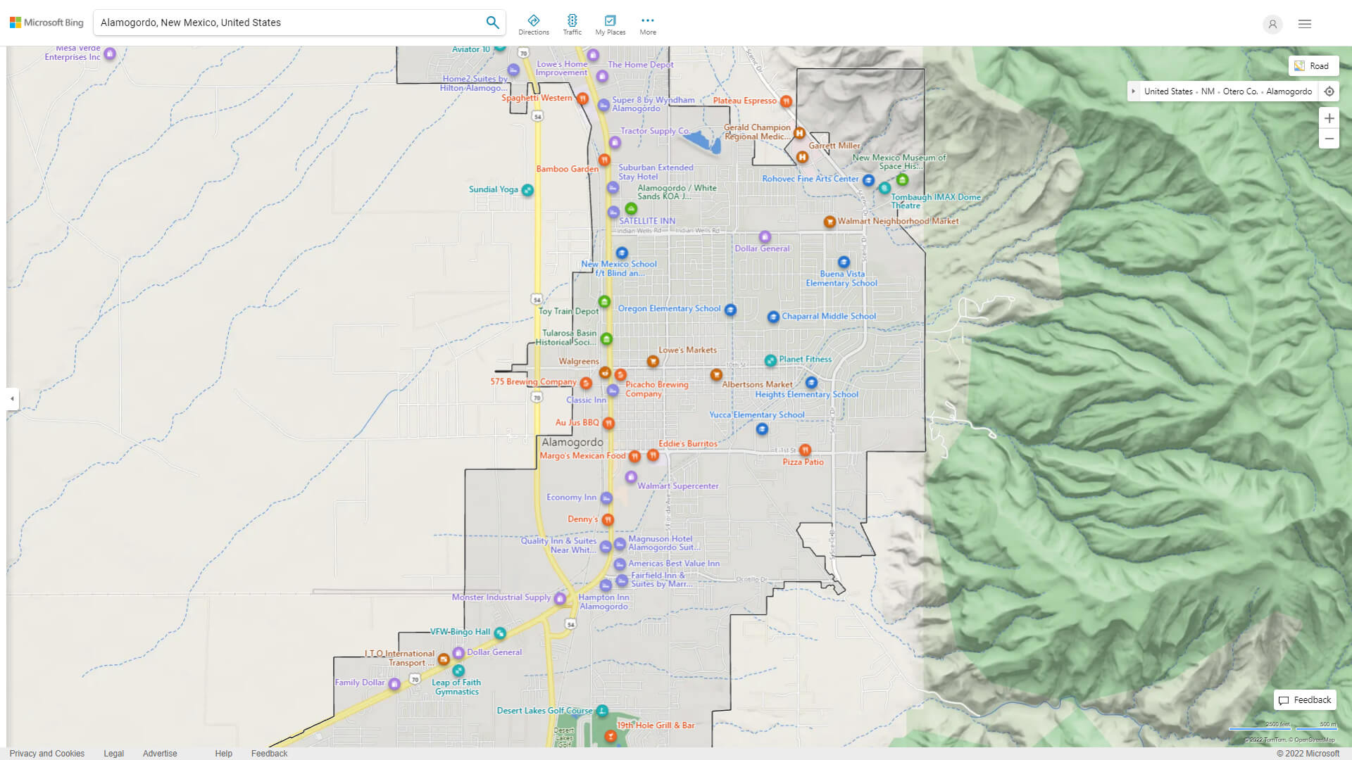 Alamogordo Detailed Map